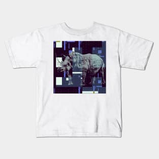 AA digital geometric style Rhinoceros. Geometric Rhinoceros Kids T-Shirt